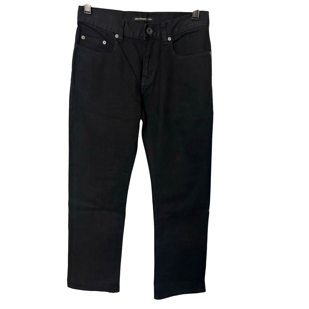 John Varvatos Star USA Womens 16R/28W Black Washed Denim Mid Rise Jeans